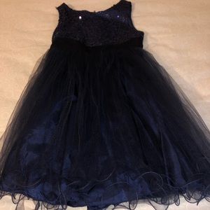 Navy blue little girl’s party dress
